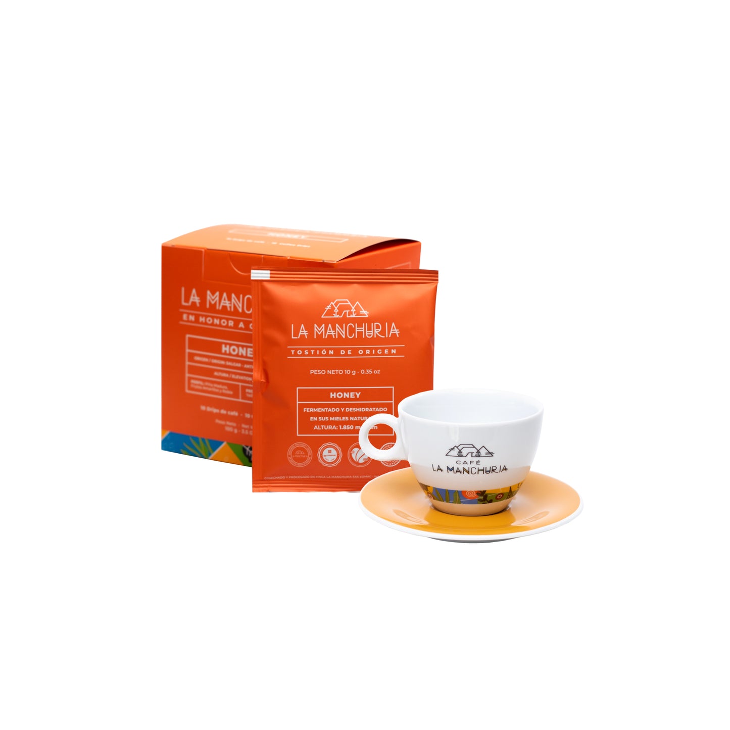 Drips de Café Honey + Juego de taza y Plato