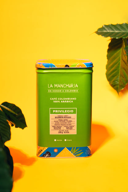 CAJA METALICA CAFÉ BOURBON ROSADO - PRIVILEGIO