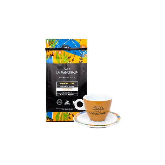 Café Premium + Juego de taza y plato